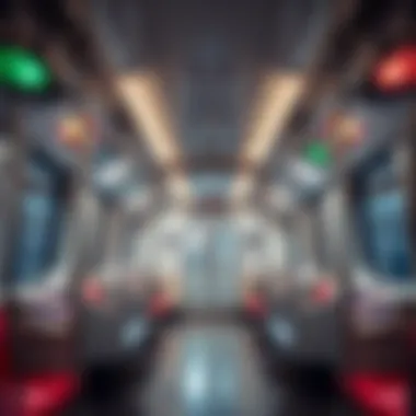 Inside a Dubai Metro Train An interior shot of a Dubai metro train during peak hours