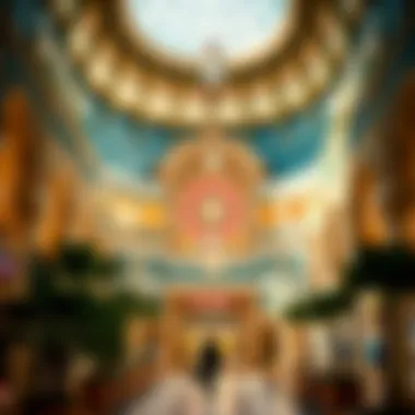 Architectural Splendor of EHS Ibn Battuta Mall A stunning view of EHS Ibn Battuta Mall showcasing its unique architectural design inspired by Ibn Battuta's travels.