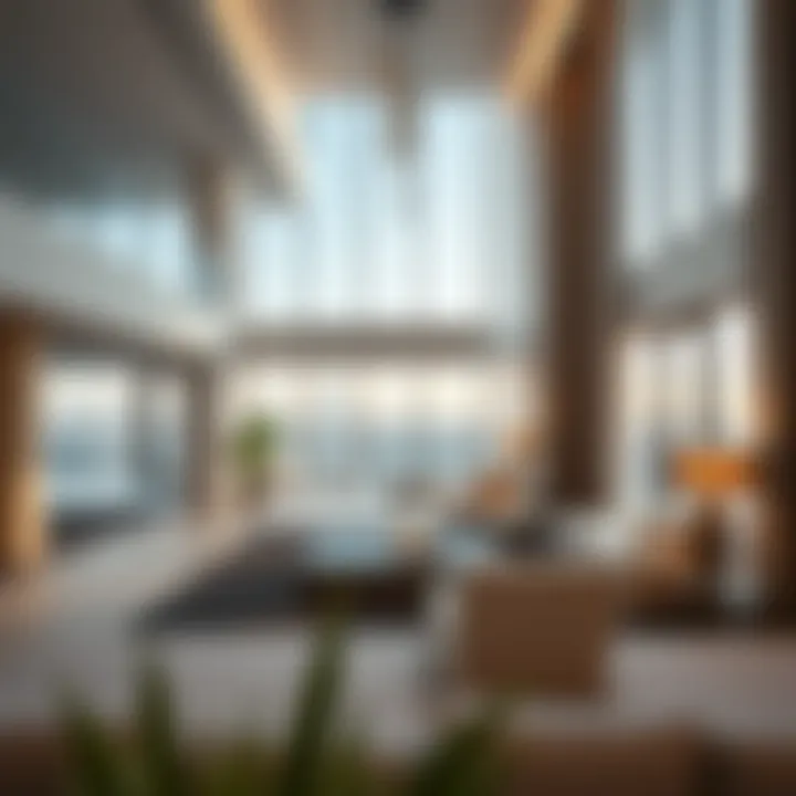 Interior of a modern residential building with open spaces