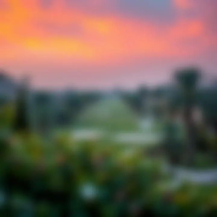 Beautiful landscape of green spaces in Emirates Hills