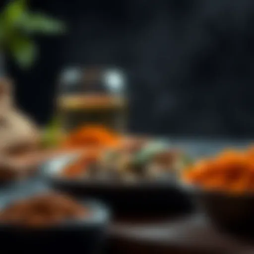 Traditional Emirati Dish with Spices A traditional Emirati dish showcasing spices and herbs