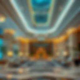 Luxurious hotel lobby near Healthcare City