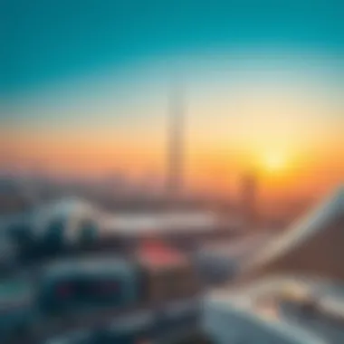 Dubai Skyline from Al Amoor Express Aerial view of Al Amoor Express showcasing Dubai's skyline