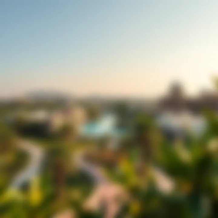 Panoramic View of Al Badia A panoramic view of Al Badia showcasing its unique architecture and lush greenery