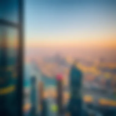 Skyline View from a High-Rise Apartment Skyline view of Dubai from a high-rise apartment