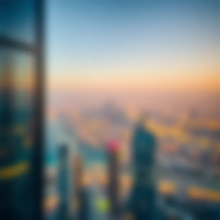 Skyline View from a High-Rise Apartment Skyline view of Dubai from a high-rise apartment