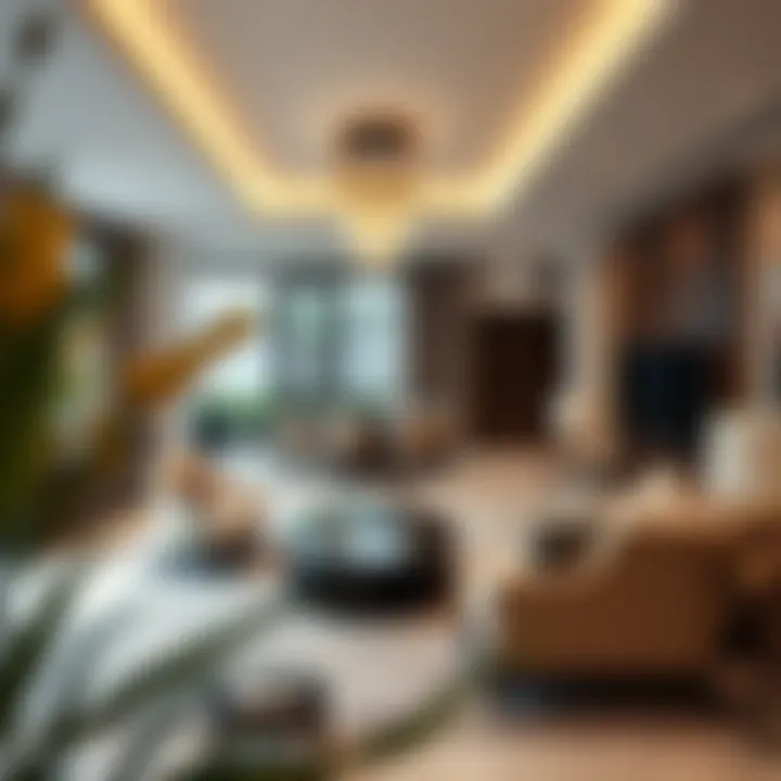 Elegant Interiors of Arabella Townhouse Spacious living area inside the Arabella Townhouse with elegant furnishings