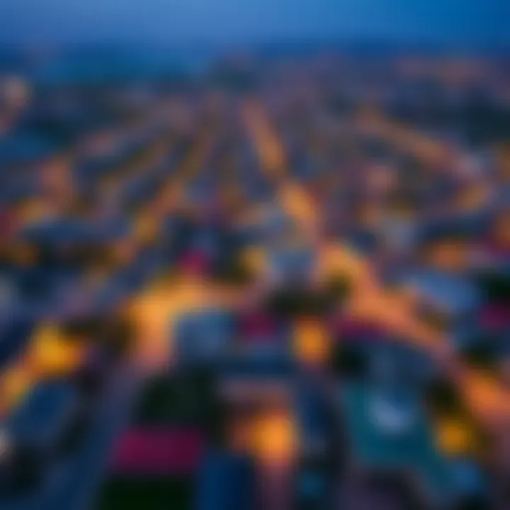 Aerial view of a vibrant Dubai neighborhood
