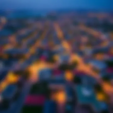 Dubai Neighborhood Dynamics Aerial view of a vibrant Dubai neighborhood