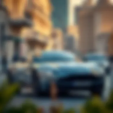 Aston Martin vehicle on an elegant urban street