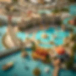 Aerial view of Atlantis Water Park showcasing its diverse attractions and layout