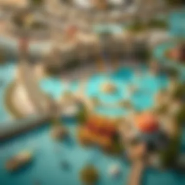 Aerial Perspective of Atlantis Water Park Aerial view of Atlantis Water Park showcasing its diverse attractions and layout