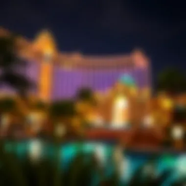 Illuminated Atlantis Water Park at Night Nighttime view of the park illuminated, showcasing its vibrant atmosphere