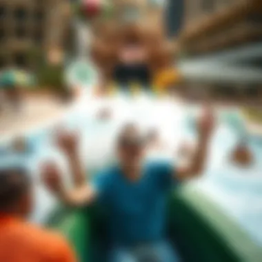 Excitement at Atlantis Water Park Visitors enjoying the thrilling water slides and wave pools at the park