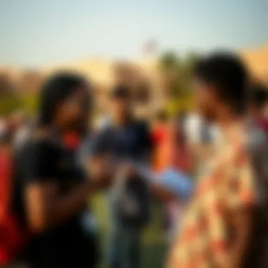 A vibrant community engagement event taking place at the park.