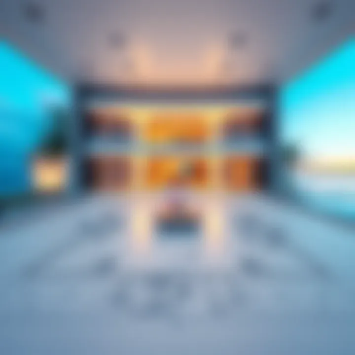 Architectural blueprint of a modern beach mansion