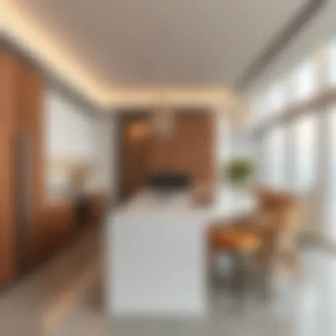 Contemporary kitchen design in a beach mansion