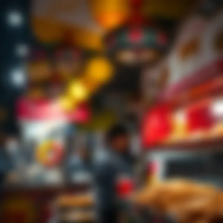 A vibrant street food stall showcasing an array of Indian snacks