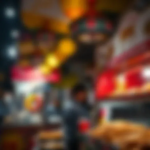 Vibrant Indian Street Food Stall A vibrant street food stall showcasing an array of Indian snacks