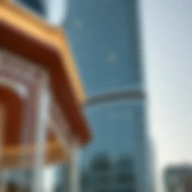 Architectural Insights: Landmark Building Architectural details of a landmark building in Business Bay