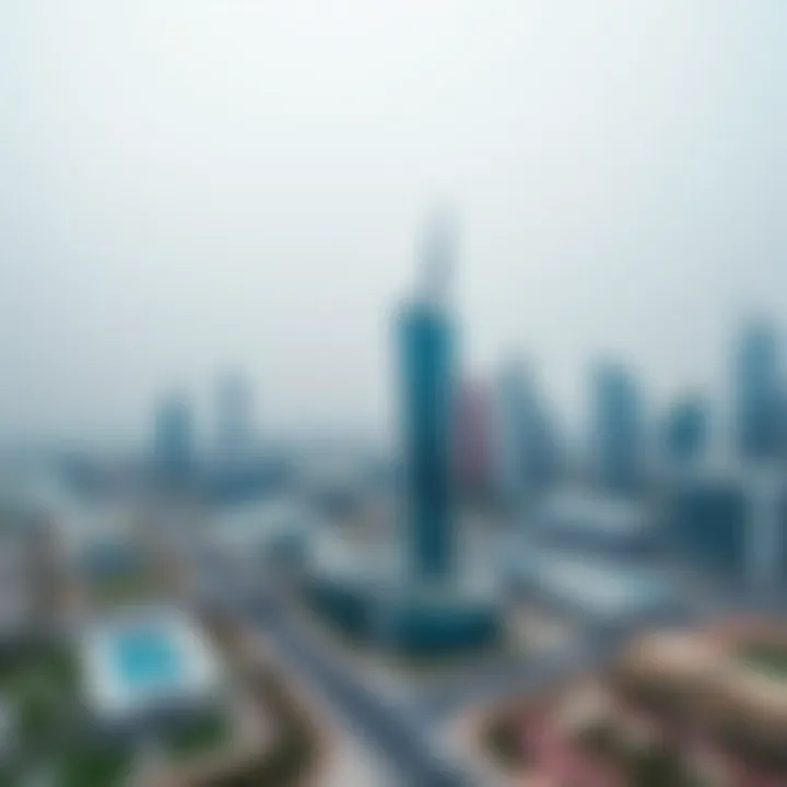 Aerial view of برج الصفا showcasing its modern architecture