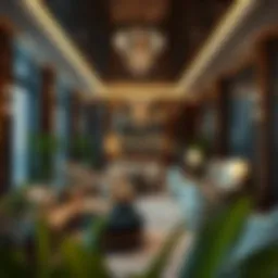 Elegant interior of a luxurious business lounge in Dubai