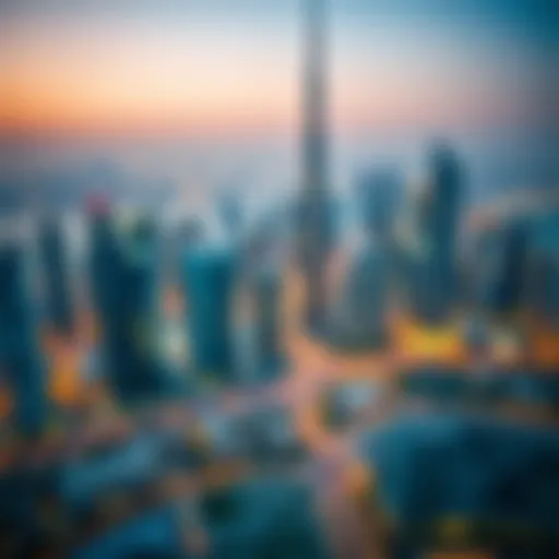 A panoramic view of Dubai's skyline showcasing modern architecture and business districts
