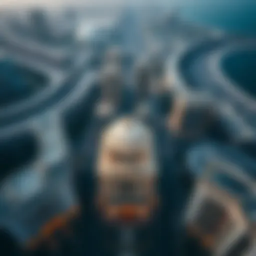 Aerial view of City Avenue showcasing its architectural grandeur