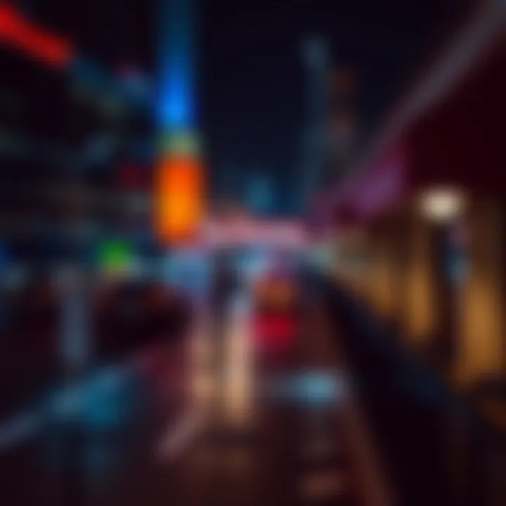 Night view of City Avenue illuminated, highlighting urban vibrancy