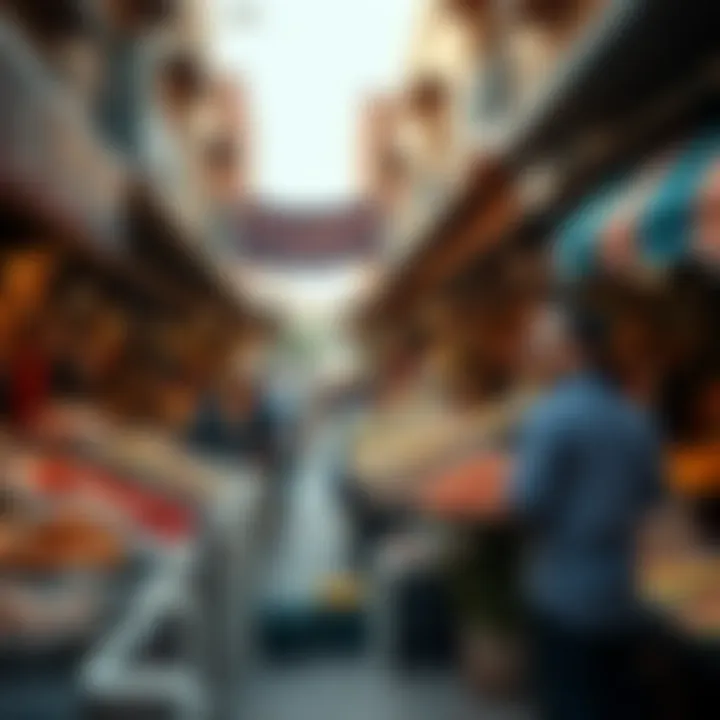 Cultural Richness: A Local Market Experience in Dubai A local market in Dubai displaying diverse food options and vibrant culture.