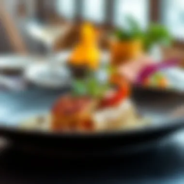 Gourmet Fusion Cuisine A beautifully plated gourmet dish representing fusion cuisine