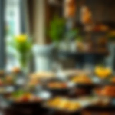 A beautifully arranged table featuring an array of dishes representing the diverse cultures of Dubai.
