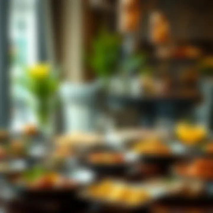 A beautifully arranged table featuring an array of dishes representing the diverse cultures of Dubai.