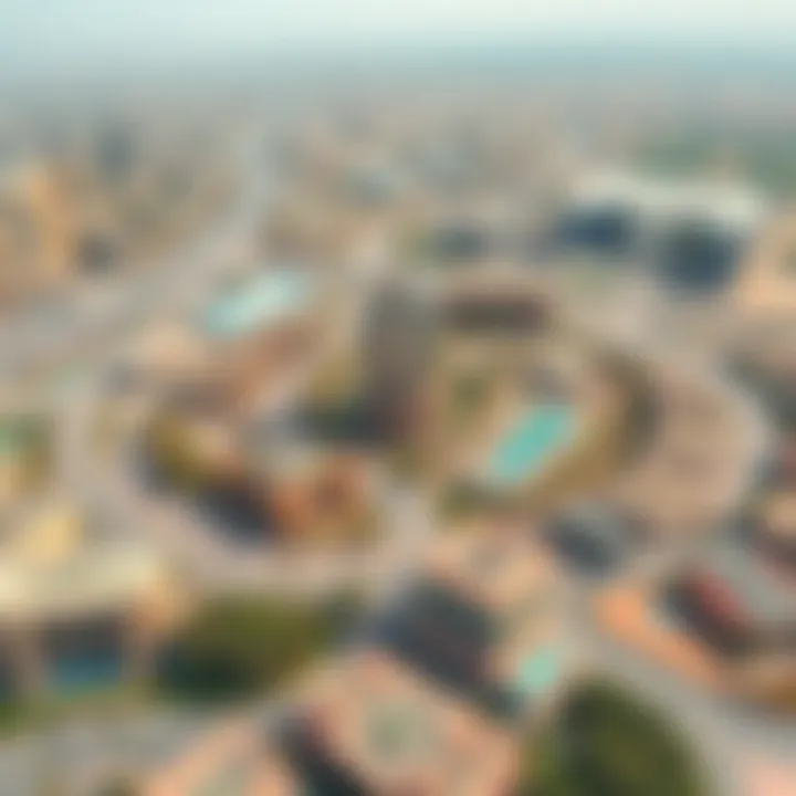 Aerial View of the Desert Park Aerial perspective of Desert Park amidst the urban landscape