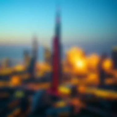 Dubai Skyline Illuminated by New Year Fireworks Spectacular fireworks lighting up the Dubai skyline