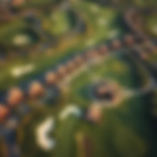 Aerial View of Emaar's Golf Links Aerial view of Emaar's Golf Links showcasing lush green fairways and luxury homes