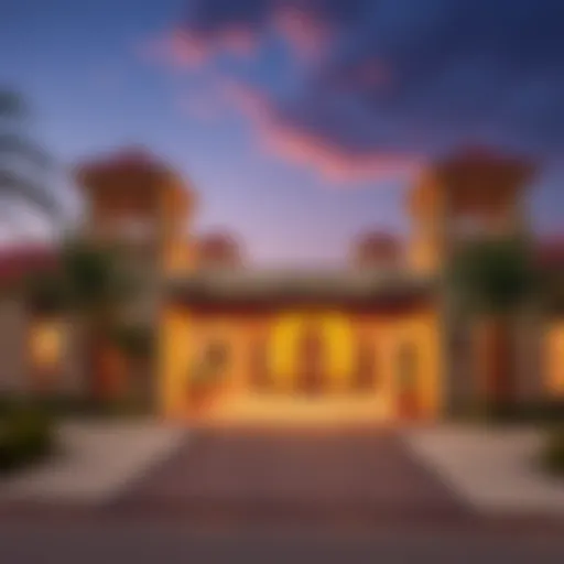 Stunning architectural view of the Emirati Village entrance