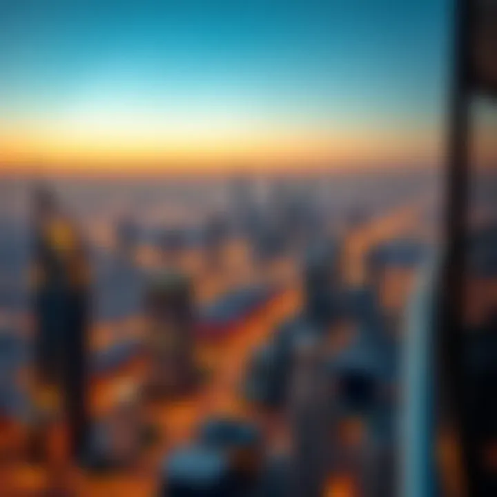 A panoramic view of the Dubai skyline from the Empire Heights Tower