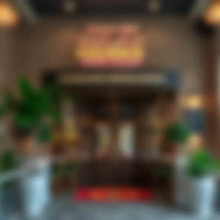 An inviting entrance of a renowned Indian restaurant