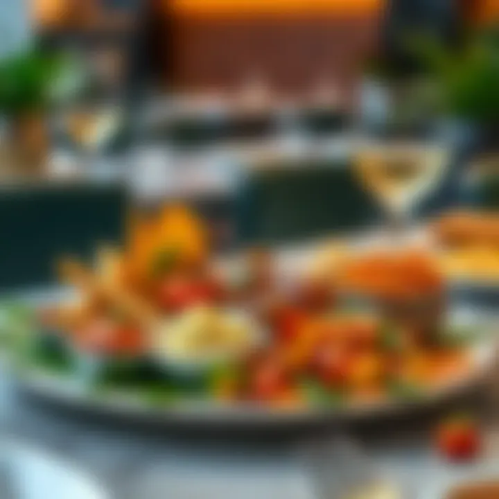 A vibrant plate of traditional Indian dishes beautifully presented