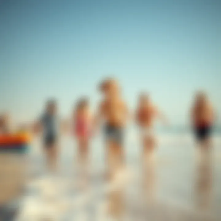 Family Fun at Dubai's Beach A family enjoying a day at the beach with various activities