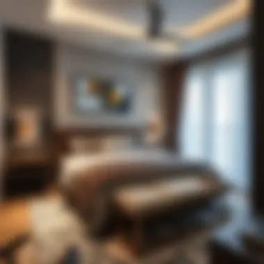 Stylish Bedroom Interiors Cozy bedroom in a Karama flat reflecting modern decor