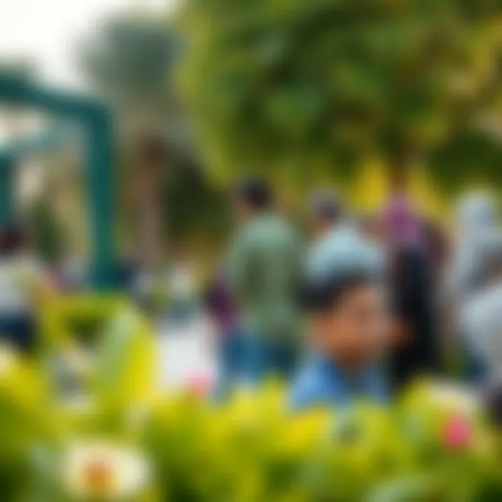Community gathering in a vibrant park