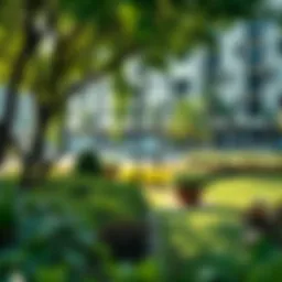 Lush greenery in Dubai's urban park