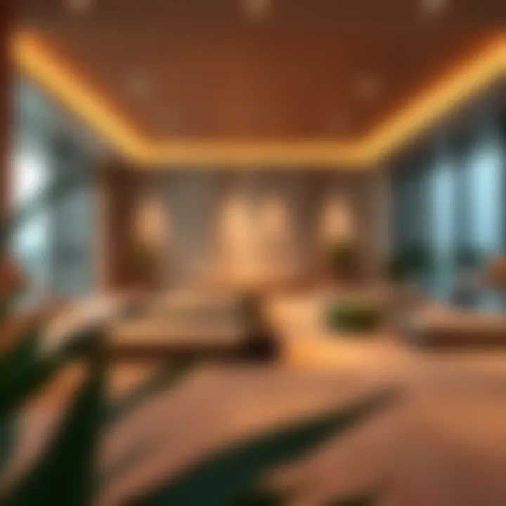 Wellness area promoting relaxation and mindfulness