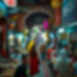 Bustling atmosphere of a traditional souk in Dubai