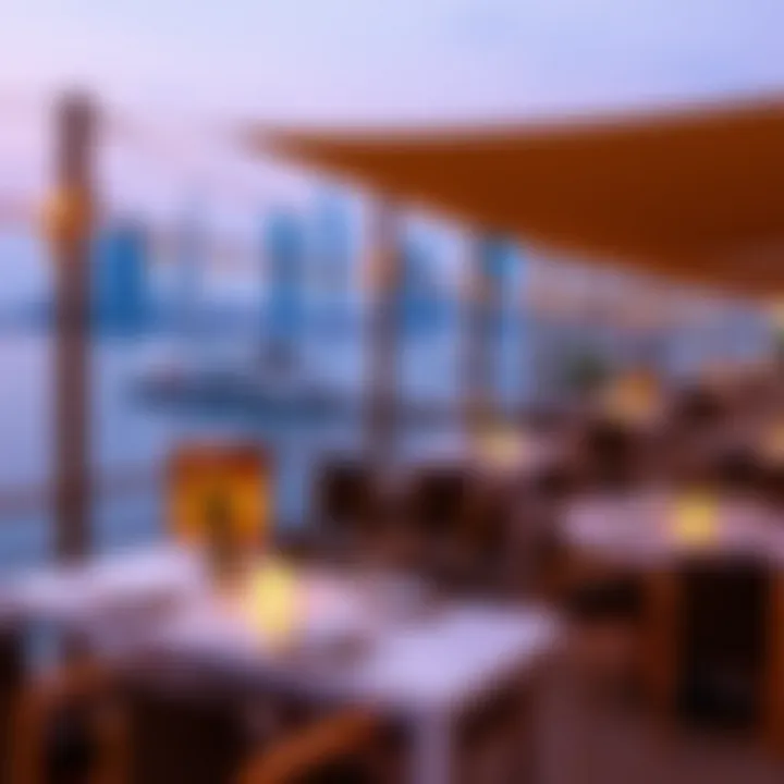Dining by the Water Scenic waterfront dining area in Dubai