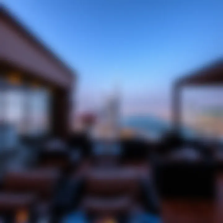 Elegant rooftop lounge with breathtaking views of Dubai