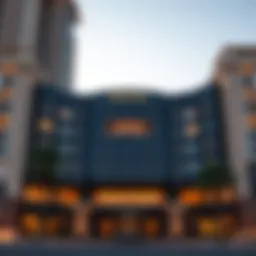 Luxurious hotel facade with modern architecture