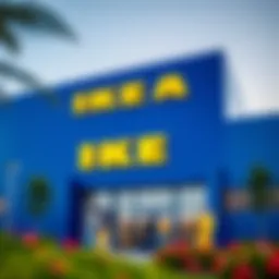 Vibrant IKEA store exterior in Dubai showcasing modern architecture